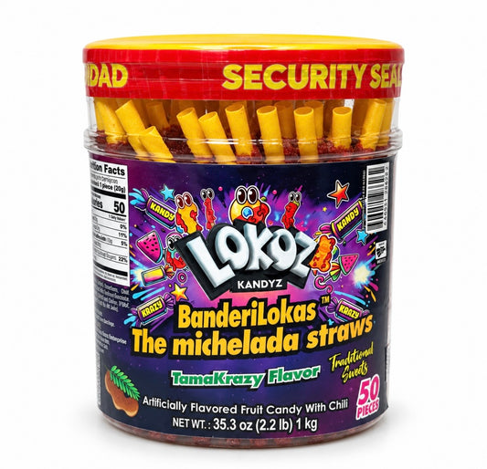 BanderiLokas – Spicy Tamarindo Candy Straws | 40ct & 50ct