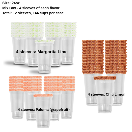 Event & Wholesale Pre-Rimmed Cup 24oz, 32oz Sleeves – 500 Count