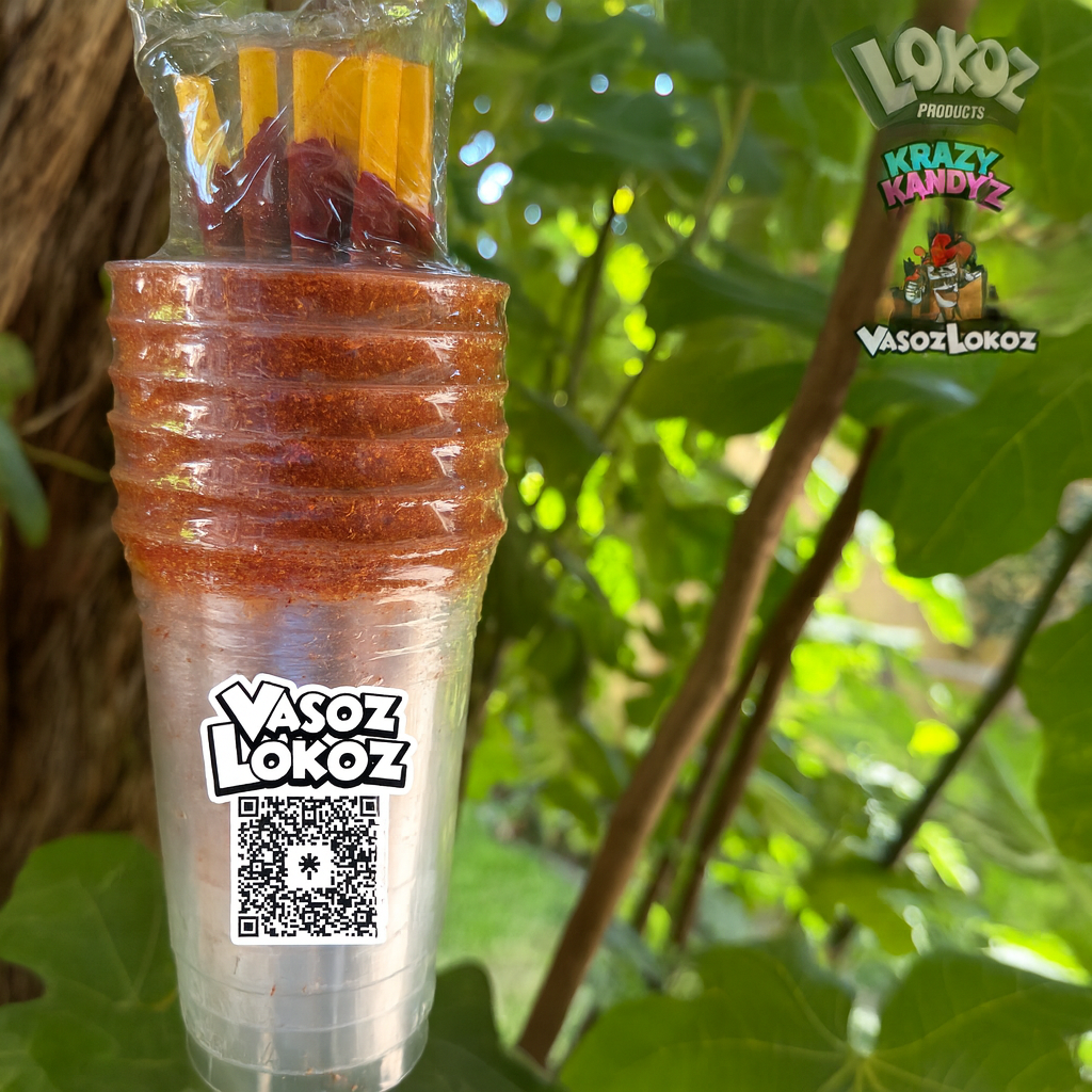 VasozLokoz Michelada Cups - Fiesta kit 24oz 6 Rimmed cup pack | 6 Chamoy packs | 6 candy straws