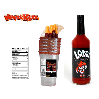 Krazy Kupz Michelada Fiesta Kit | Party Cups | Michelada Mix 25oz
