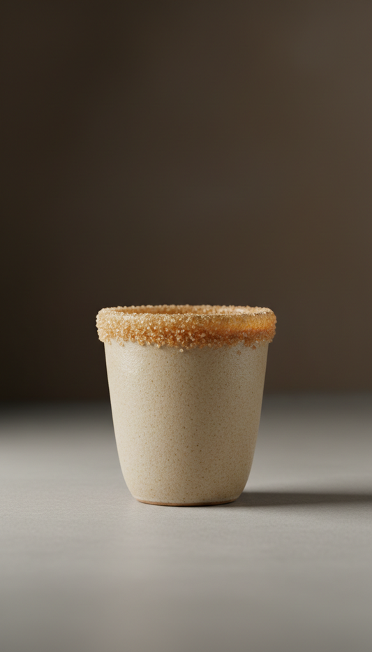 Pre-rimmed shot cup with lime zest
