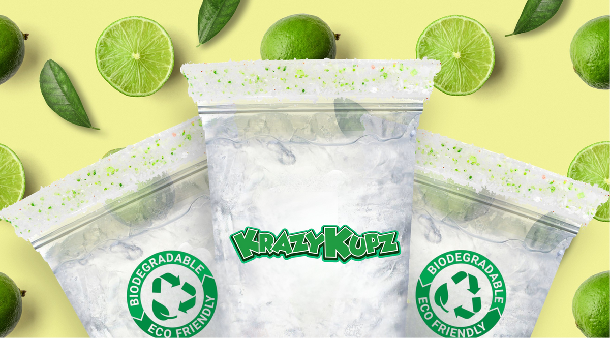 biodegradablecups, pre rimmed cups, lemon lime salt, cocktail rim