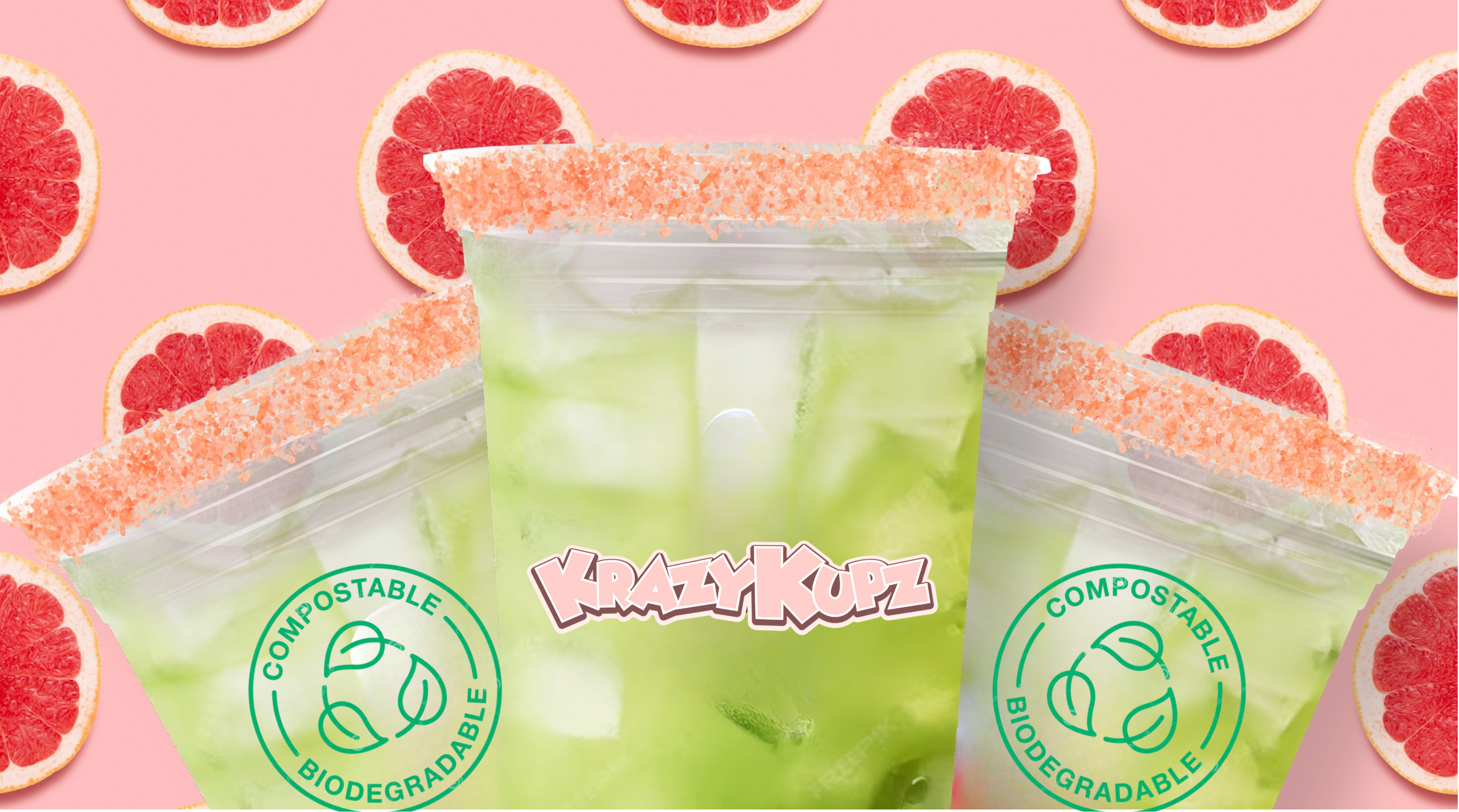 PALOMA RIM YOUR LOGO HERE Biodegradable CUPS grapefruit salt